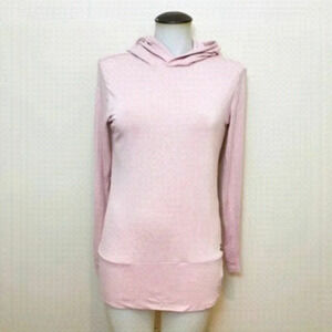 𝅺blush Pink Spandex Workout Top With Hood And Pockets